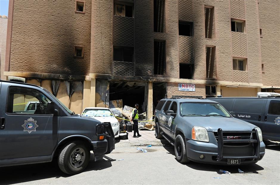 fire in s. kuwait kills at least 41 people
